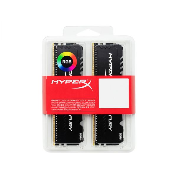 Комплект модулей памяти, Kingston, HyperX Fury RGB HX432C16FB3AK2/16 (в комплекте 2 шт), DDR4, 16GB