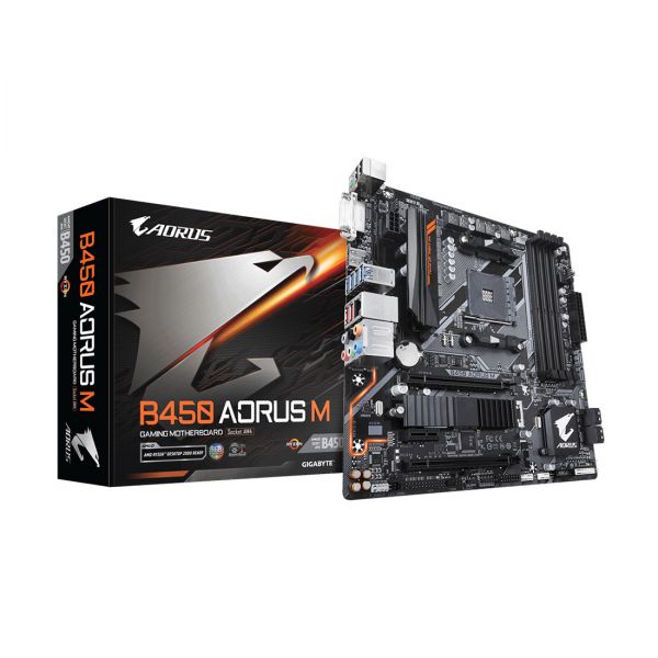 Материнская плата, Gigabyte, B450 AORUS M (4719331803858), AM4, B450, 4xDDR4 2933, 6xSATA3, 1xM.2, 1