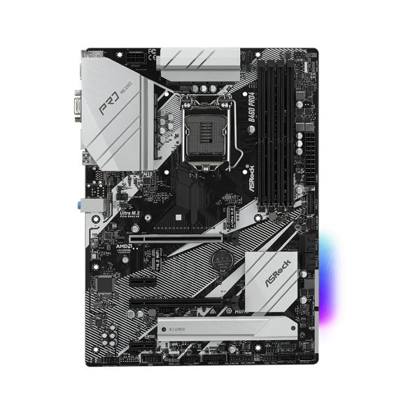 Материнская плата, ASRock, B460 PRO4 (4710483931093), LGA1200, iB460, 4xDDR4 2933, 6xSATA3, 2xM.2, 1